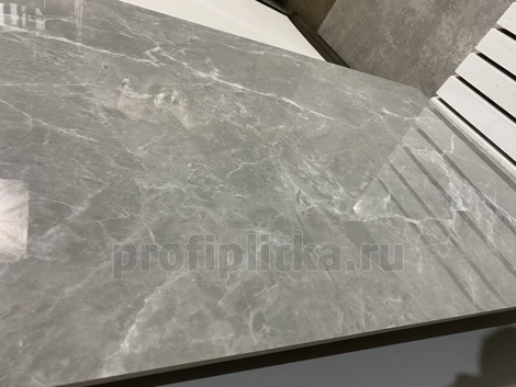 Керамогранит Mramor Chic Silver серый Полированный 60x120 фото 4