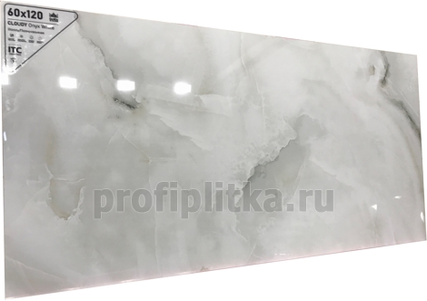 Керамогранит Cloudy Onyx White Glossy 60x120 фото 2
