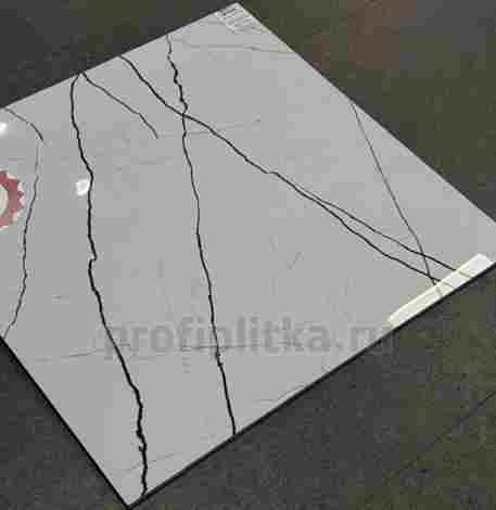 Керамогранит Nero Marquina White Polish 60x60 фото 2