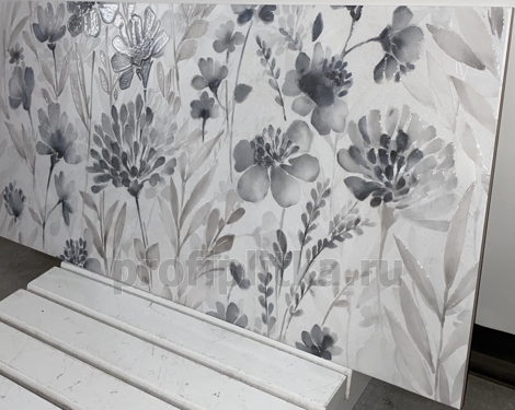 Декор Aquarelle blanco матовый обрезной 40x80 фото 6