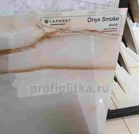 Керамогранит Onyx Smoke светло-серый полированный 60x120 фото 3