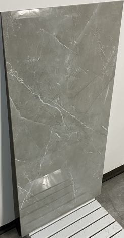 Керамогранит Vitrum Grigio серый полированный 60x120 фото 2