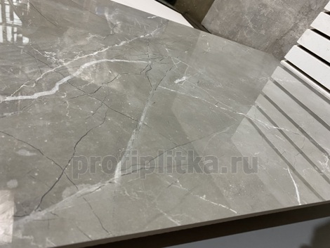 Керамогранит Vitrum Grigio серый полированный 60x60 фото 4