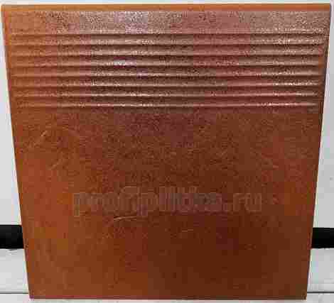 Ступень Taurus Brown рефленая простая структурная 30x30 фото 5