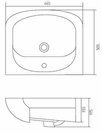 Акватон Акваполо 65 Раковина встраиваемая с отверстием под смеситель фото 2