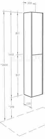 Акватон Йорк Шкаф-пенал подвесной Белый/Выбеленное дерево фото 2
