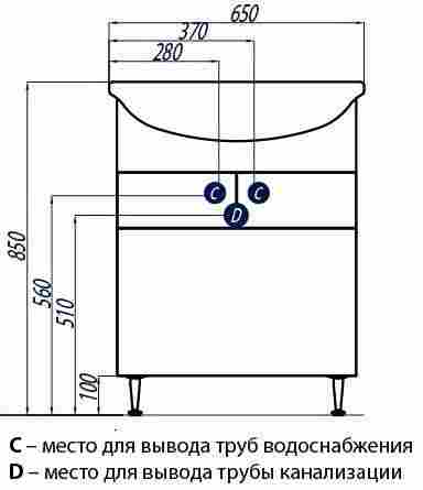 Акватон Норма Тумба под раковину Акваполо 65, с корзиной для белья фото 2