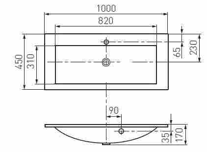 Акватон Премьер 100 Раковина встраиваемая с отверстием под смеситель фото 2