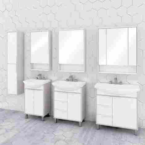 Акватон Рико 80 Зеркало-шкафчик, белый/ясень фабрик фото 4