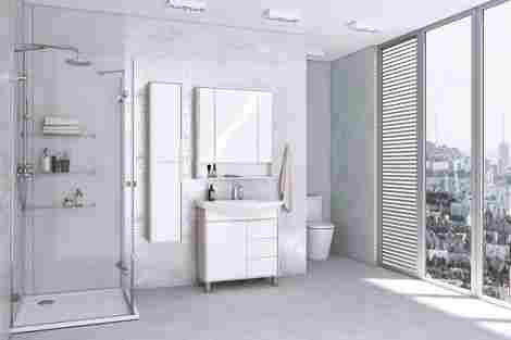 Акватон Рико Шкаф-пенал подвесной, белый/ясень фабрик фото 6