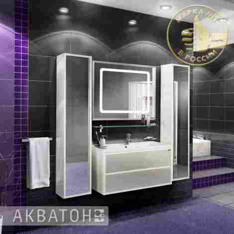 Акватон Римини Шкаф-пенал подвесной Белый глянец фото 3