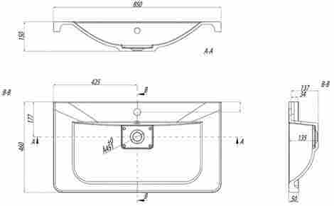 Акватон Шерилл 85 Раковина встраиваемая с отверстием под смеситель фото 2