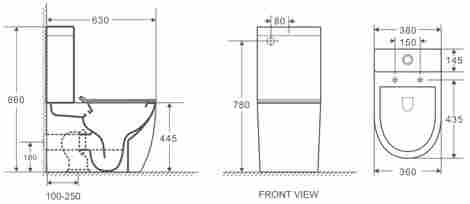 Alcora Impresion 3/6 Унитаз-компакт безободковый с сиденьем дюропласт плавное опускание, легкосъемное фото 2