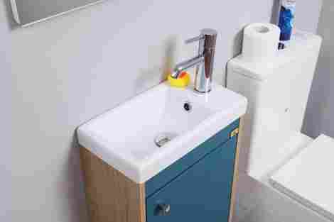 Alcora Litos 40 Тумба под раковину Como 40, подвесная матовый бриз/дуб галифакс фото 4