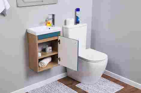 Alcora Litos 40 Тумба под раковину Como 40, подвесная матовый бриз/дуб галифакс фото 5