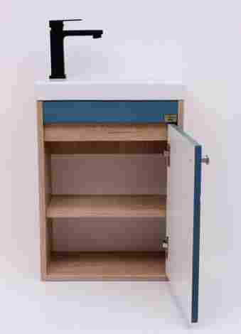 Alcora Litos 40 Тумба под раковину Como 40, подвесная матовый бриз/дуб галифакс фото 6