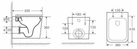 Alcora Tormenta Унитаз подвесной безободковый с с легкосъемным сиденьем дюропласт плавное опускание фото 2