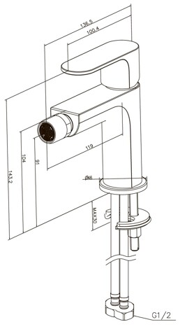 Aquatek Альфа смеситель для биде однорычажный фото 2