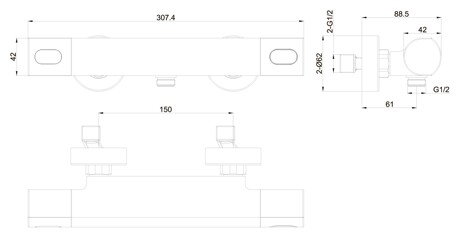 Aquatek Альфа смеситель для душа термостатический фото 2