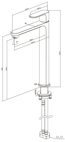 Aquatek Альфа Смеситель для раковины высокий однорычажный фото 2