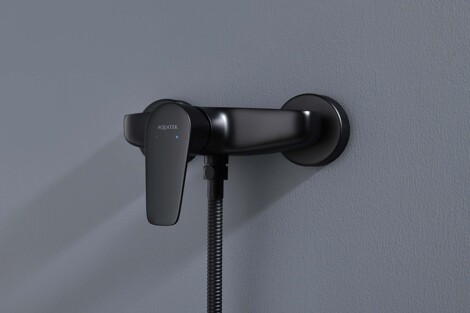 Aquatek Бетта смеситель для душа настенный, матовый черный фото 3