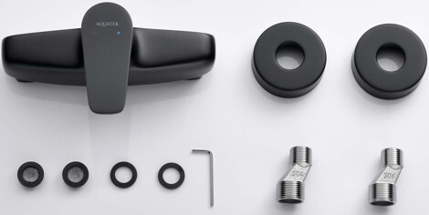 Aquatek Бетта смеситель для душа настенный, матовый черный фото 4