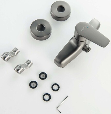 Aquatek Бетта смеситель для душа настенный, оружейная сталь фото 5