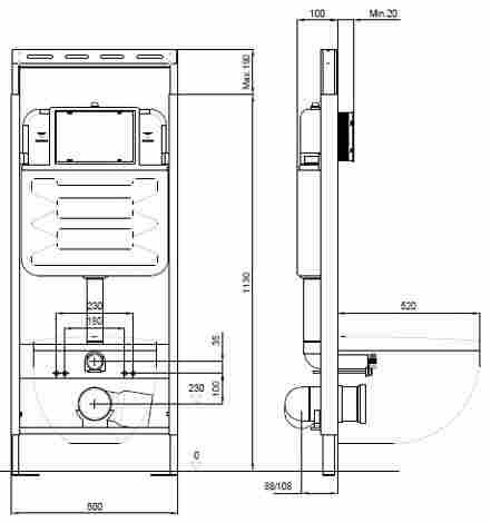 Aquatek EasyFix 50 Инсталляция для унитаза с бачком фото 3