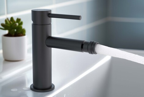 Aquatek Европа смеситель для биде однорычажный, матовый черный фото 4