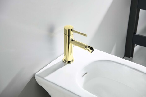 Aquatek Европа смеситель для биде однорычажный, шлифонванное золото фото 3