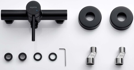 Aquatek Европа смеситель для душа настенный, матовый черный фото 4