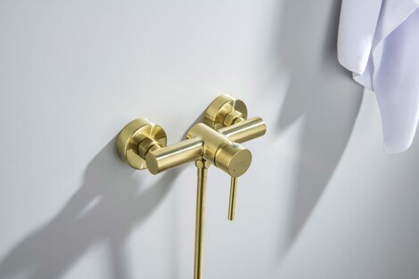 Aquatek Европа смеситель для душа настенный, шлифованное золото фото 3
