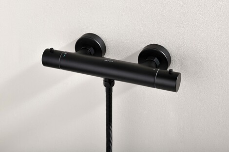 Aquatek Европа смеситель для душа термостатический, матовый черный фото 3