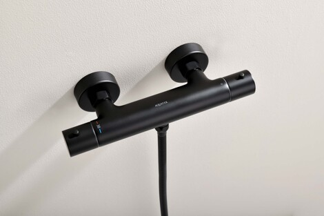 Aquatek Европа смеситель для душа термостатический, матовый черный фото 4