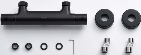 Aquatek Европа смеситель для душа термостатический, матовый черный фото 5