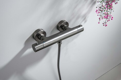 Aquatek Европа смеситель для душа термостатический, оружейная сталь фото 4