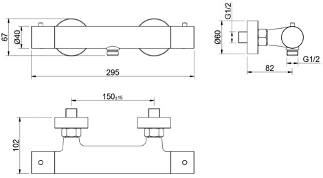Aquatek Европа смеситель для душа термостатический, шлифованное золото фото 2