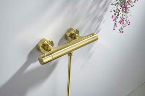 Aquatek Европа смеситель для душа термостатический, шлифованное золото фото 4