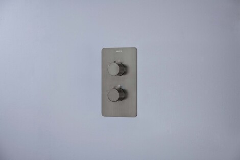 Aquatek Европа смеситель для душа встраиваемый термостатический (внешняя и скрытая часть), оружейная сталь фото 3