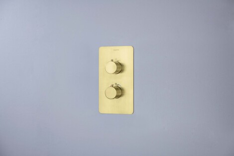 Aquatek Европа смеситель для душа встраиваемый термостатический (внешняя и скрытая часть), шлифованное золото фото 3