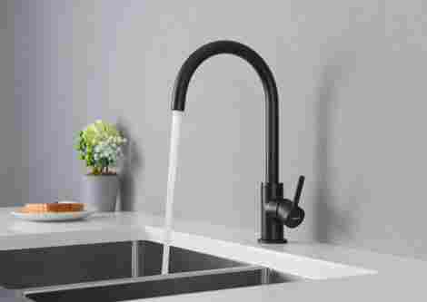 Aquatek Европа смеситель для кухни однорычажный, матовый черный фото 3