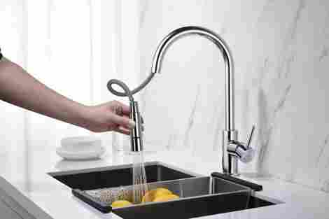 Aquatek Европа смеситель для кухни с вытяжным изливом фото 3