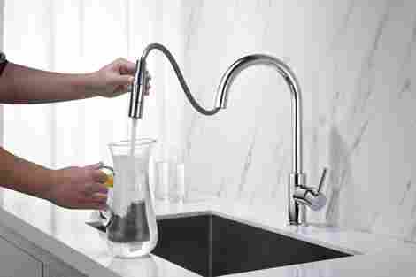 Aquatek Европа смеситель для кухни с вытяжным изливом фото 6