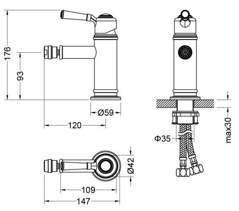 Aquatek Классик смеситель для биде однорычажный фото 2