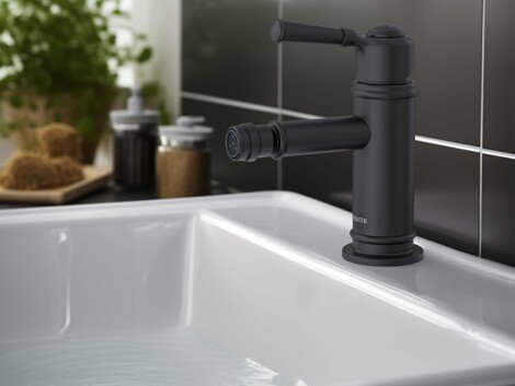 Aquatek Классик смеситель для биде однорычажный, матовый черный фото 5