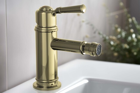 Aquatek Классик смеситель для биде однорычажный, шлифонванное золото фото 4
