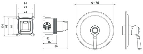 Aquatek Классик смеситель для душа встраиваемый (внешняя и скрытая часть), шлифованное золото фото 2