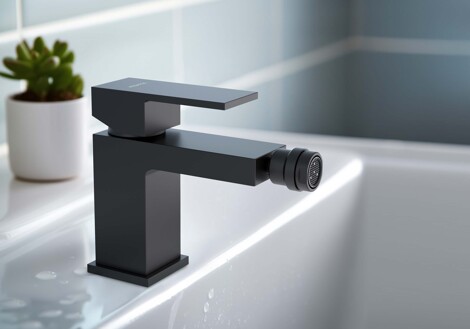 Aquatek Либра смеситель для биде однорычажный, матовый черный фото 4