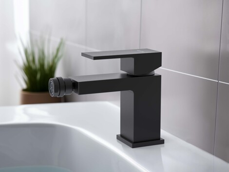 Aquatek Либра смеситель для биде однорычажный, матовый черный фото 5