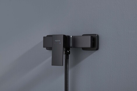 Aquatek Либра смеситель для душа настенный, матовый черный фото 3
